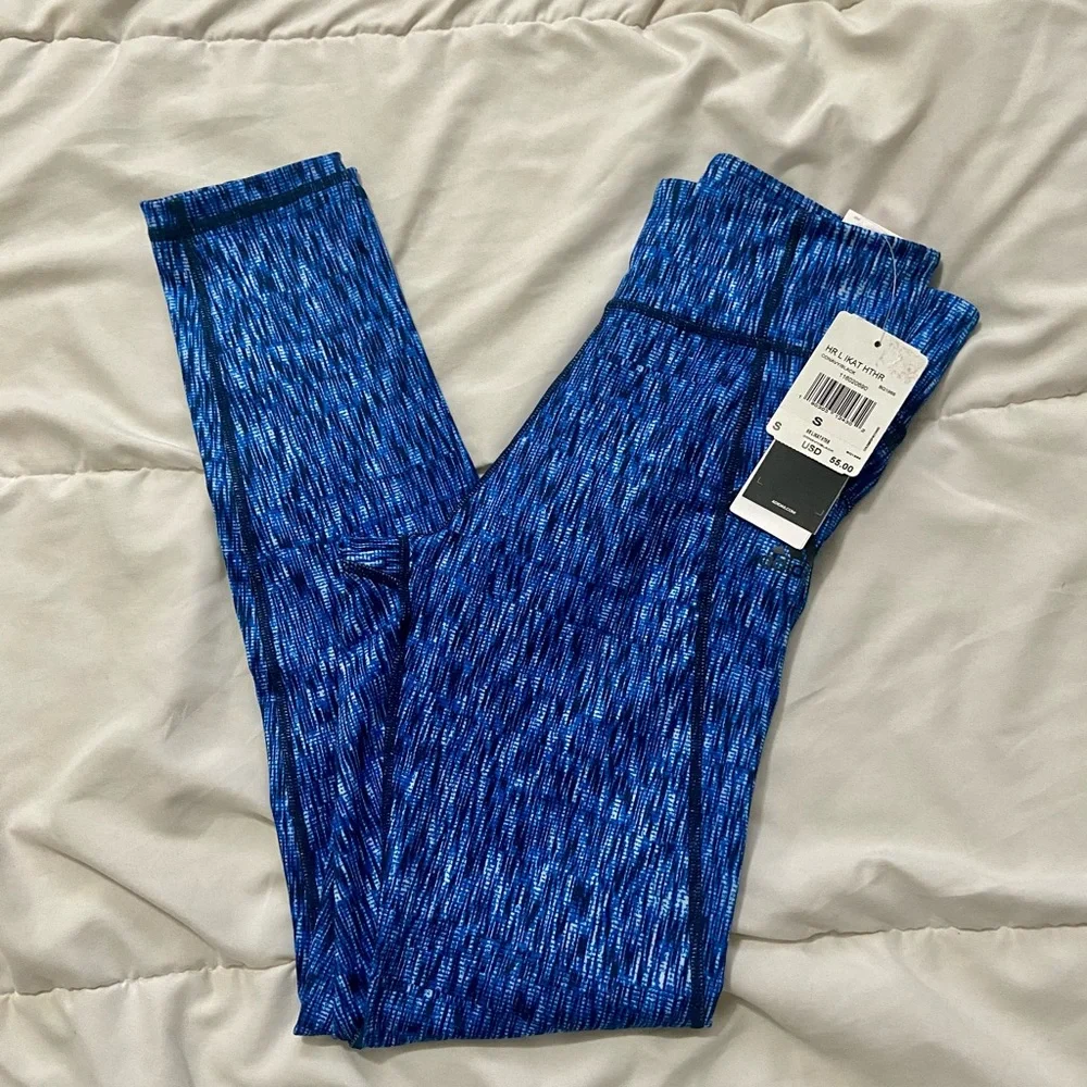 COPY - adidas high rise performance tights - blue - small - Picture 1 of 6